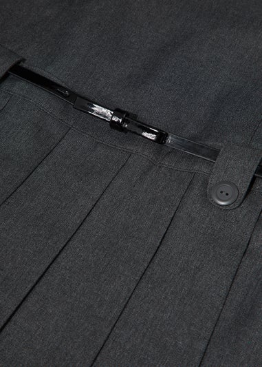 Girls Grey Belted Pleated School Pinafore (3-13yrs)