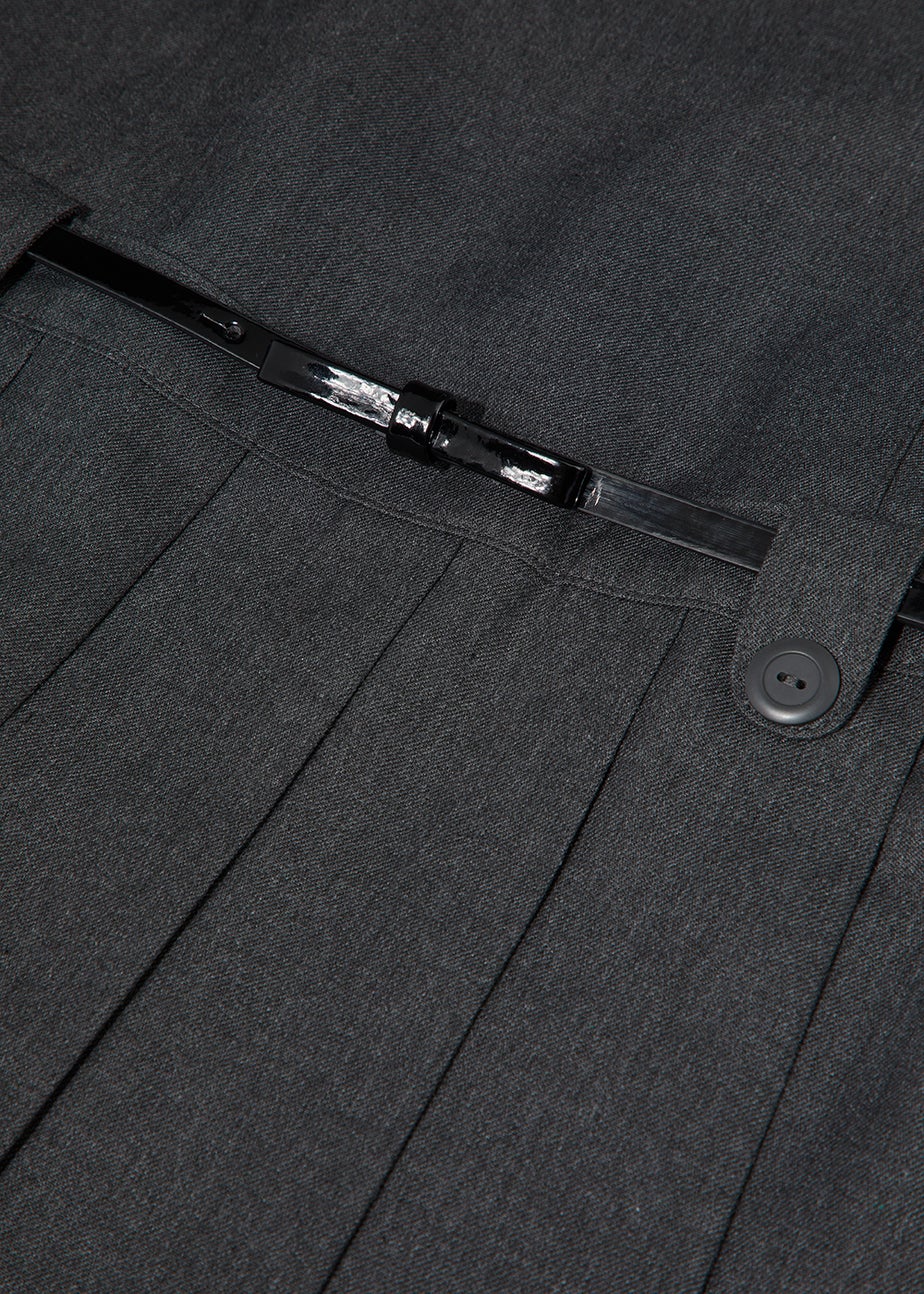 Girls Grey Belted Pleated School Pinafore (3-13yrs)