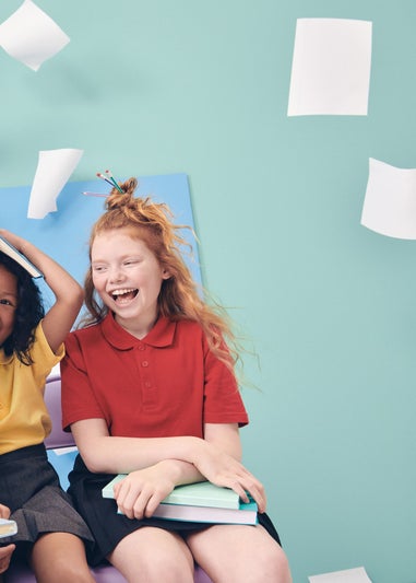 Kids 2 Pack Red School Polo Shirts (3-13yrs)