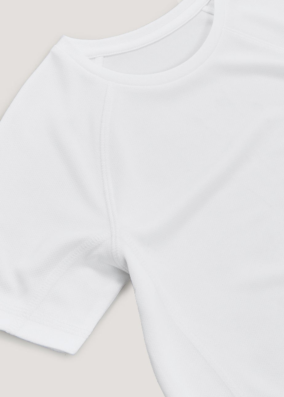 Kids White School Sports T-Shirt (3-13yrs)