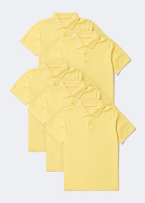 Kids 5 Pack Yellow School Polo Shirts (3-13yrs)