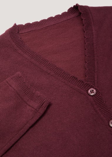 Girls 2 Pack Burgundy School Cardigans (3-13yrs)
