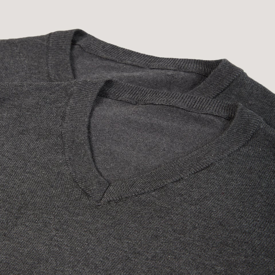 Kids 2 Pack Grey V-Neck School Jumpers (3-13yrs)