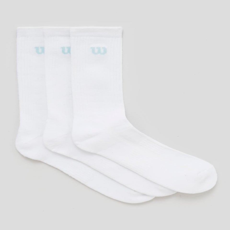 3 Pack White Wilson Sports Socks
