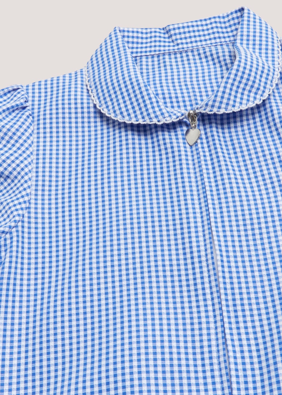 Girls Blue Gingham Drop Waist School Dress (3-13yrs)