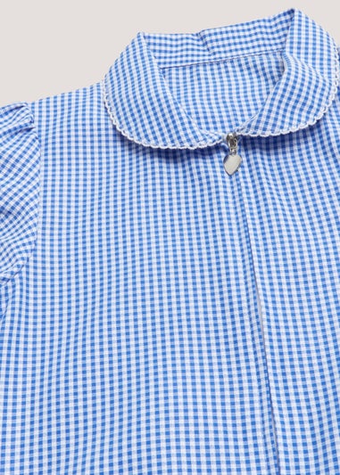 Girls Blue Gingham Drop Waist School Dress (3-13yrs)