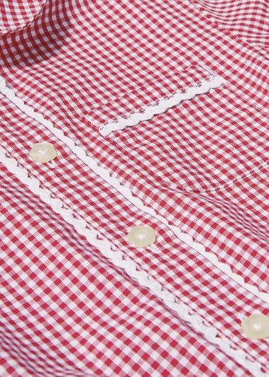 Girls Red Traditional Gingham School Dress (3-14yrs)