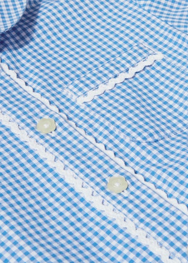 Girls Blue Gingham Traditional School Dress (3-14yrs)