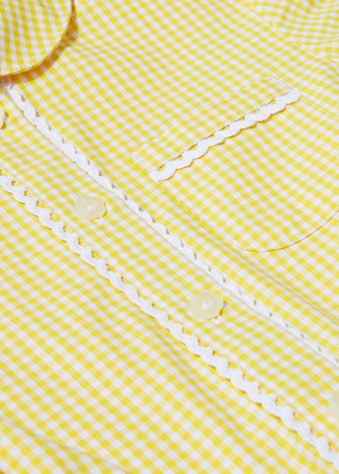 Girls Yellow Traditional Gingham School Dress (3-14yrs)