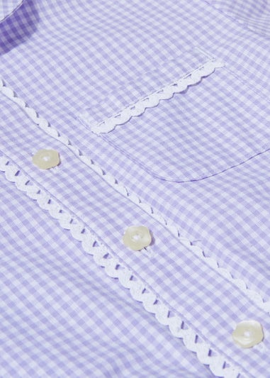 Girls Lilac Traditional Gingham School Dress (3-14yrs)