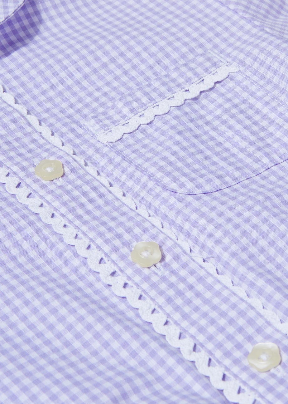 Girls Lilac Traditional Gingham School Dress (3-14yrs)