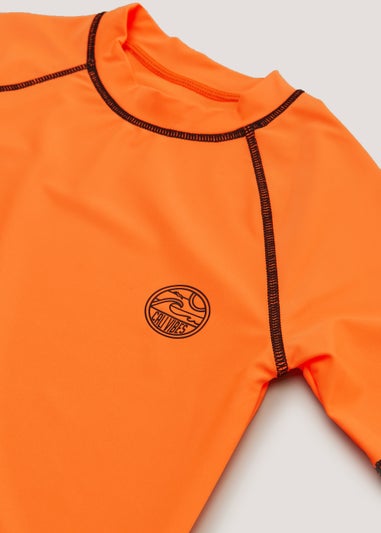 Boys Orange Short Sleeve Rash Vest (3-13yrs)