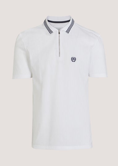 White Stripe Dobby Polo Shirt