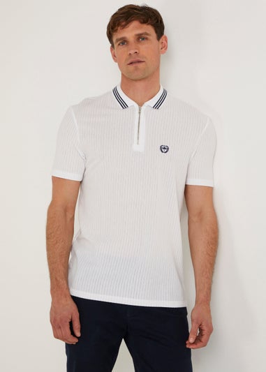 White Stripe Dobby Polo Shirt