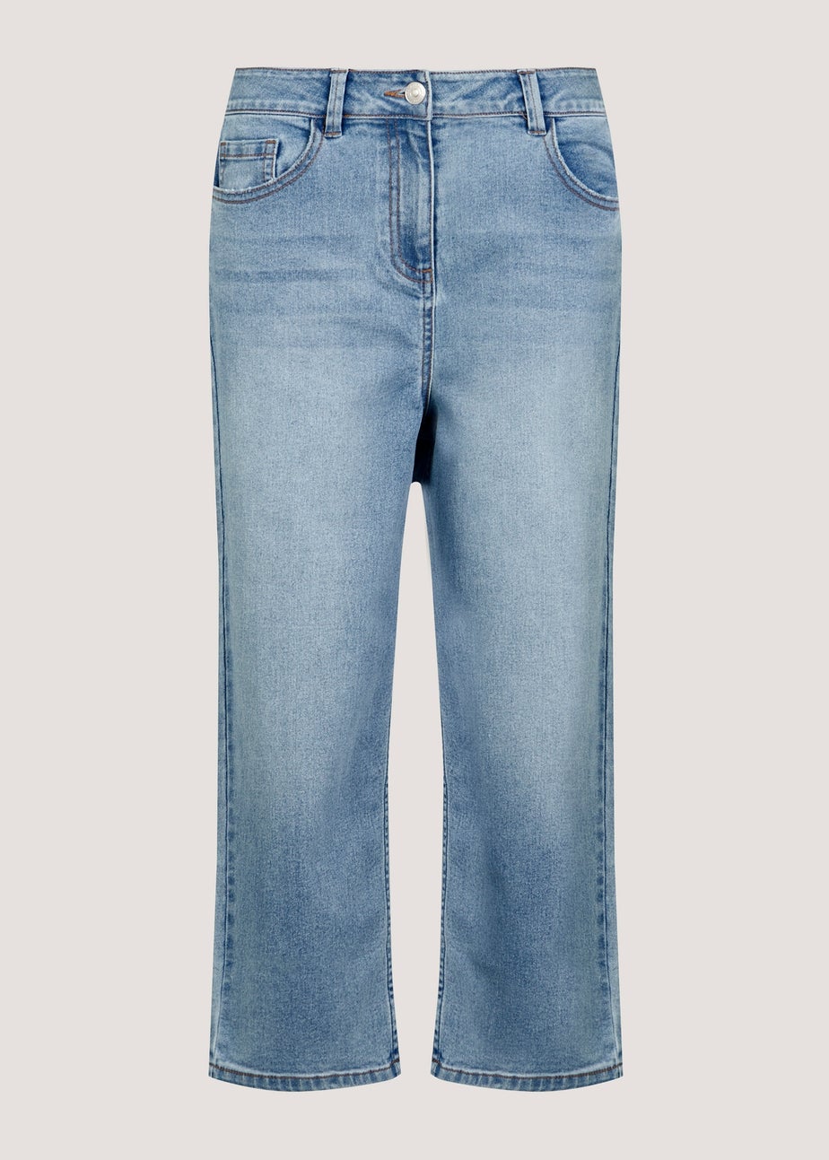 Grace Light Wash Straight Fit Cropped Jeans Matalan