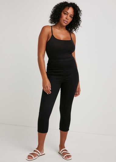Rosie Black Cropped Pull On Jeggings