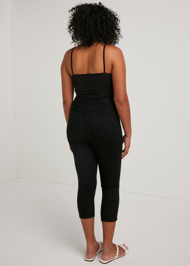 Rosie Black Cropped Pull On Jeggings
