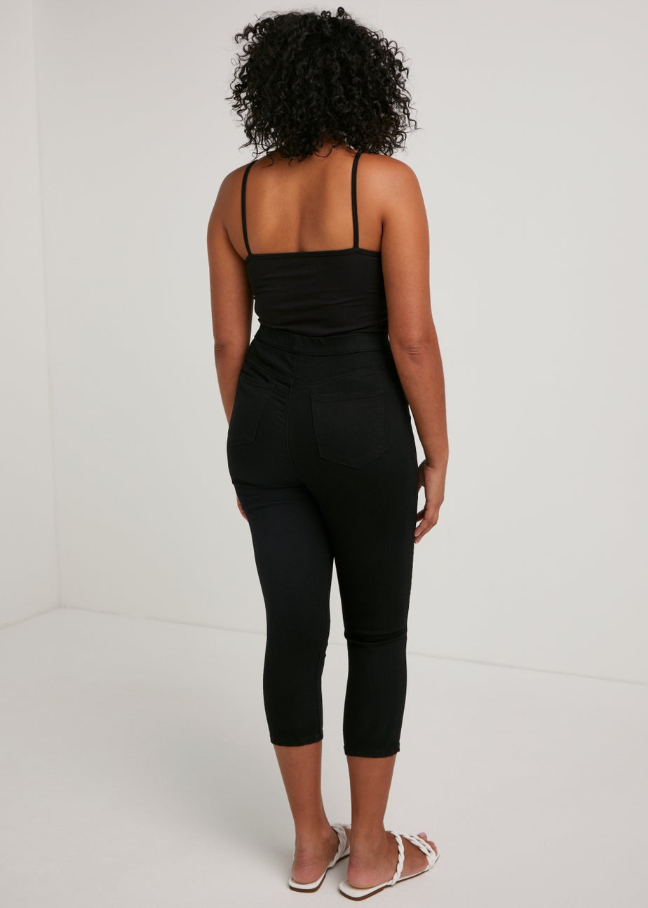 Rosie Black Cropped Pull On Jeggings