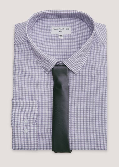 Taylor & Wright Lilac Slim Fit Shirt & Tie