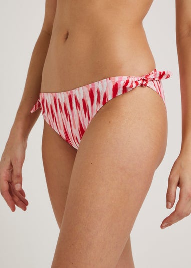Pink Print Twist Bikini Bottoms
