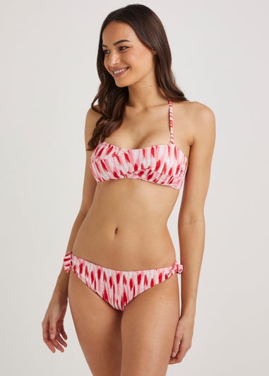 Pink Print Twist Bikini Bottoms