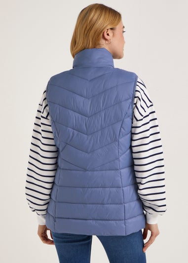 Blue Short Padded Gilet