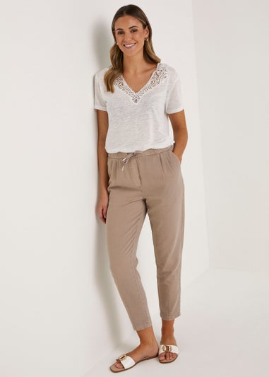 Stone Tencel Trousers