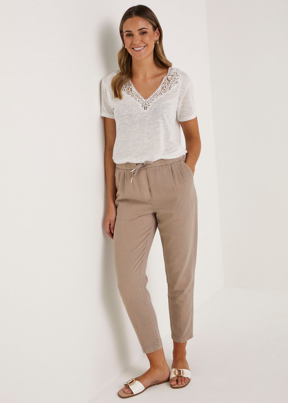 Stone Tencel Trousers