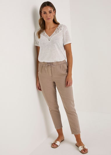 Stone Tencel Trousers