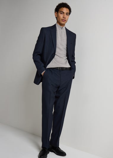 Taylor & Wright Navy Regular Fit Flexi Waist Trousers