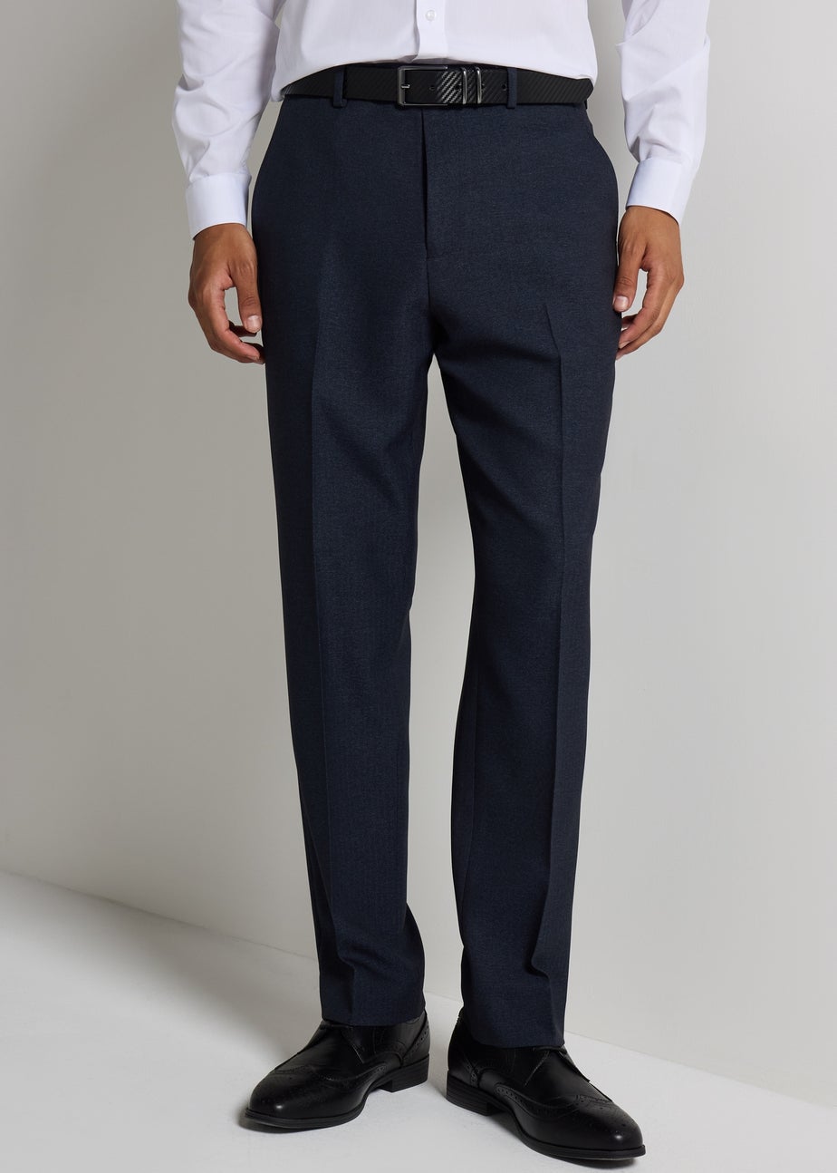 Taylor & Wright Navy Regular Fit Flexi Waist Trousers