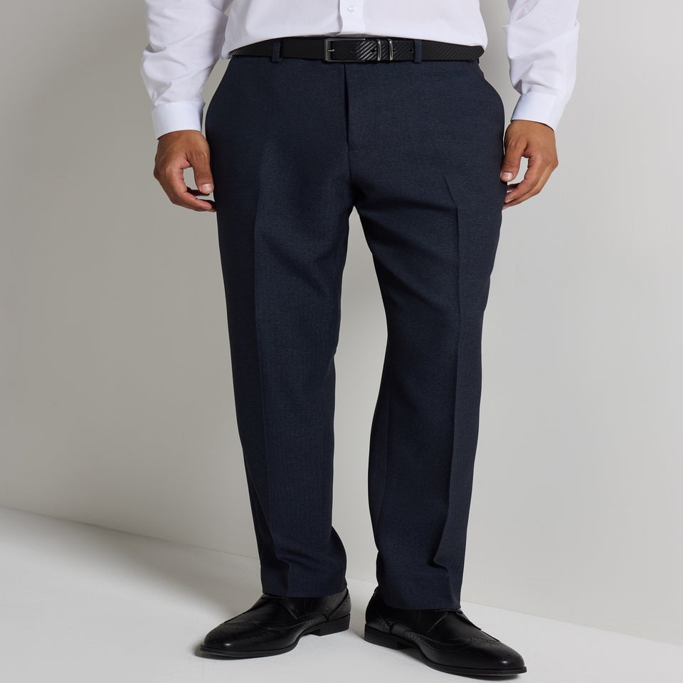 Taylor & Wright Navy Regular Fit Flexi Waist Trousers