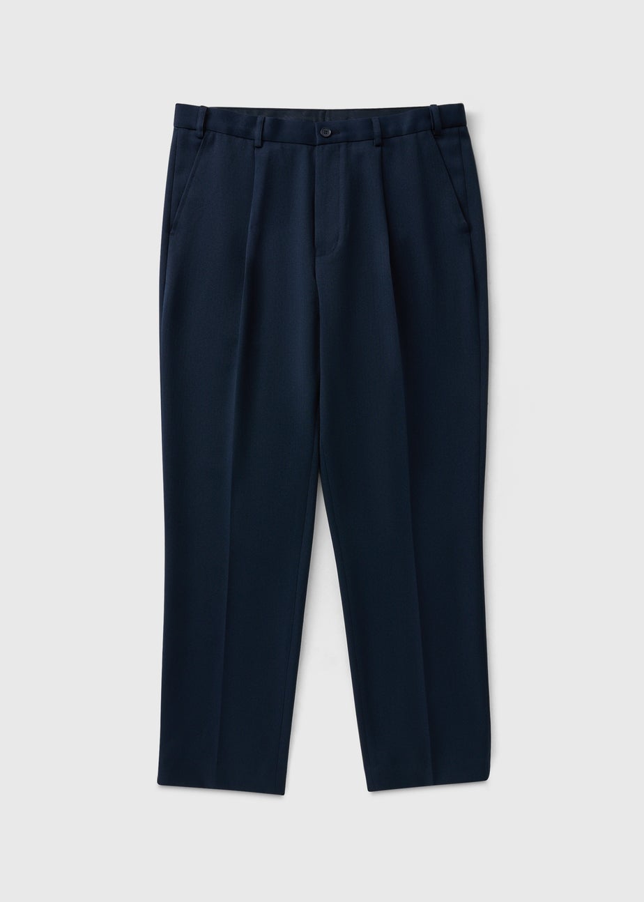 Taylor & Wright Navy Regular Fit Flexi Waist Trousers