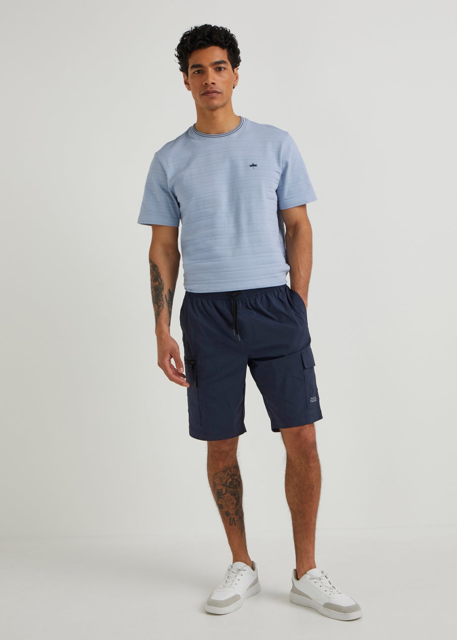 Navy Drawstring Cargo Shorts