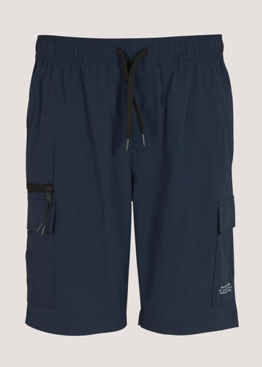 Navy Drawstring Cargo Shorts