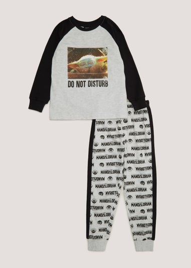 Kids Black Star Wars Mandalorian Pyjama Set (4-13yrs)