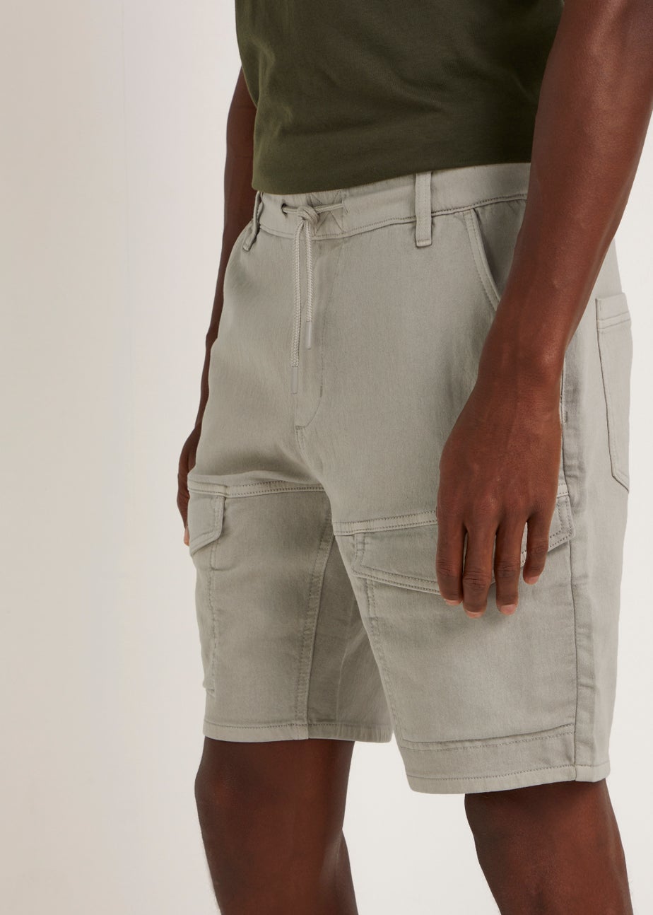 Bone Denim Cargo Shorts