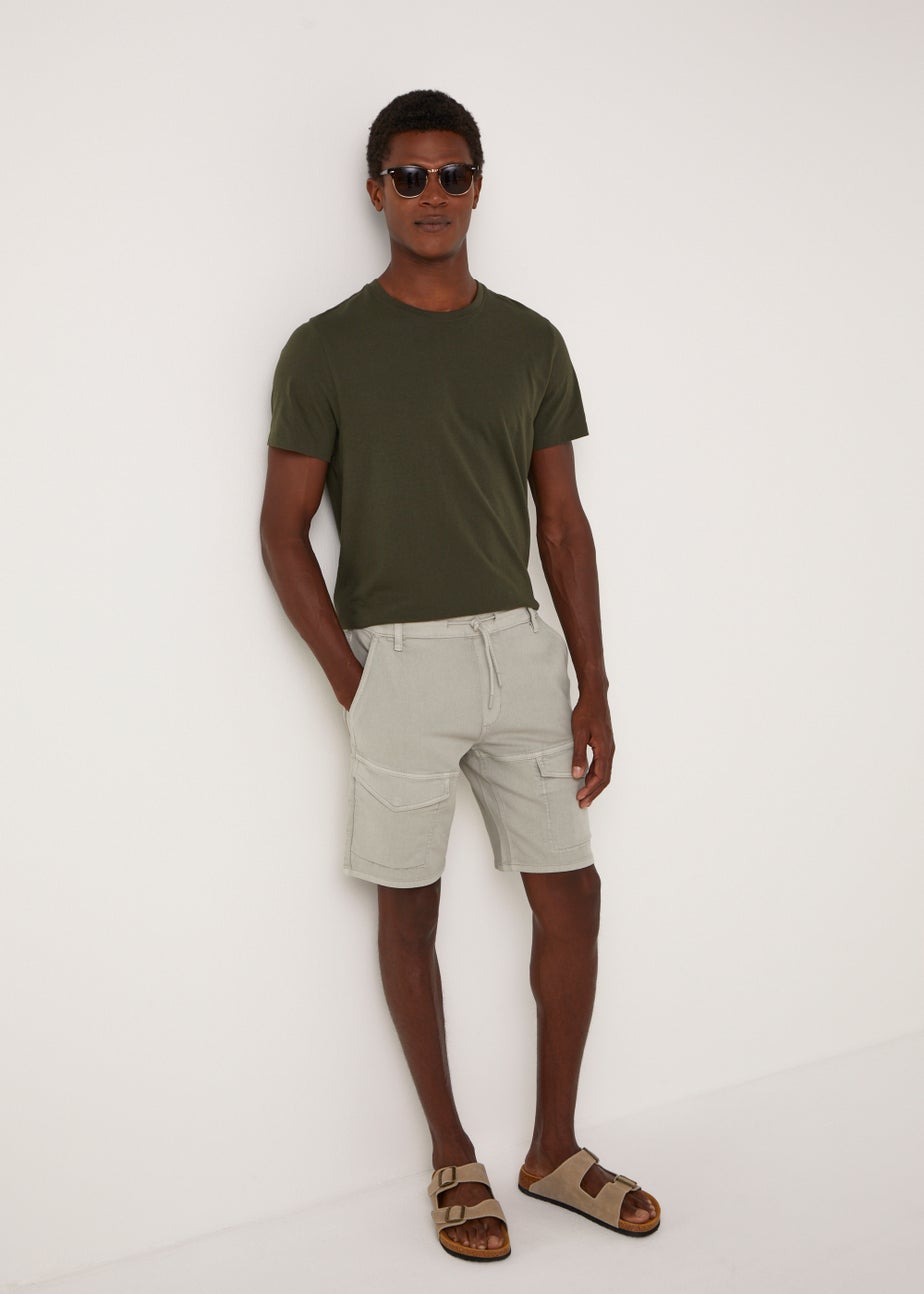 Bone Denim Cargo Shorts