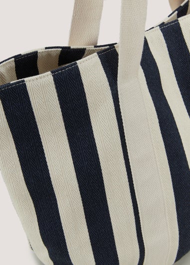 Navy Nautical Beach Bag