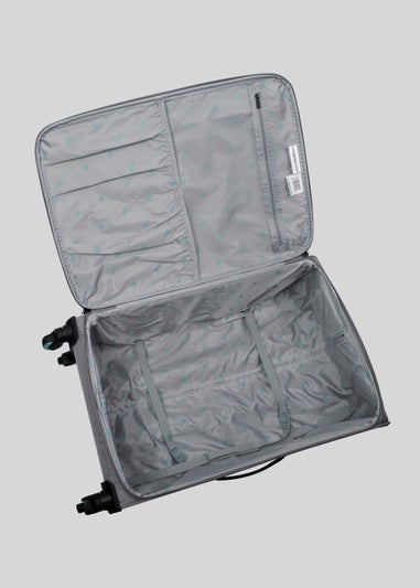 IT Luggage Grey Soft Shell Suitcase