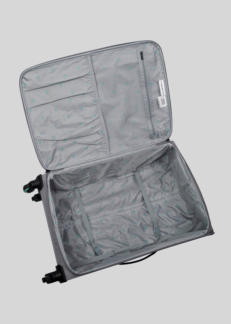 IT Luggage Grey Soft Shell Suitcase