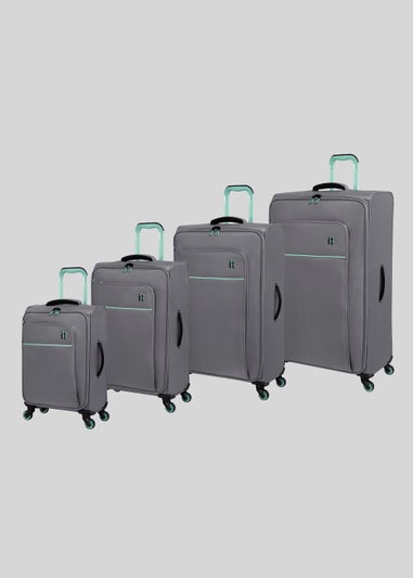 IT Luggage Grey Soft Shell Suitcase
