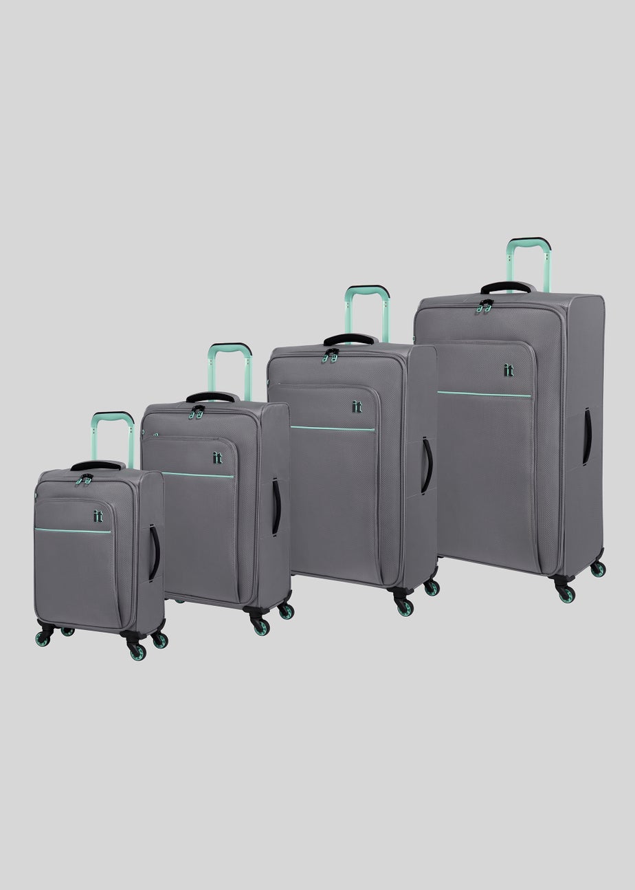 IT Luggage Grey Soft Shell Suitcase