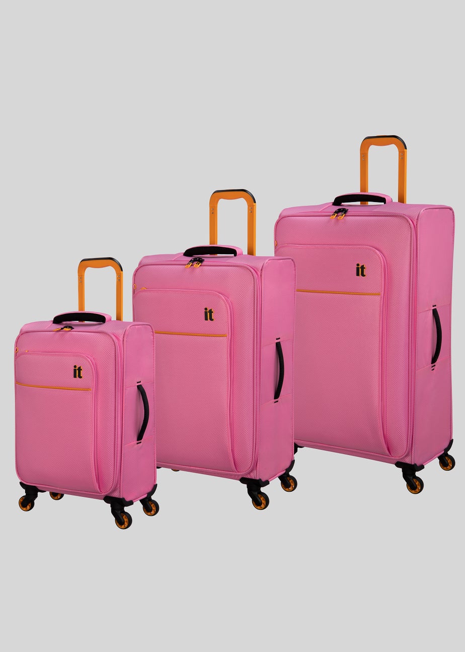 IT Luggage Pink Soft Shell Suitcase