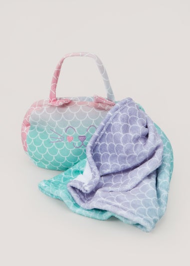 Mermaid Cat Travel Blanket (25cm x 20cm x 8cm)