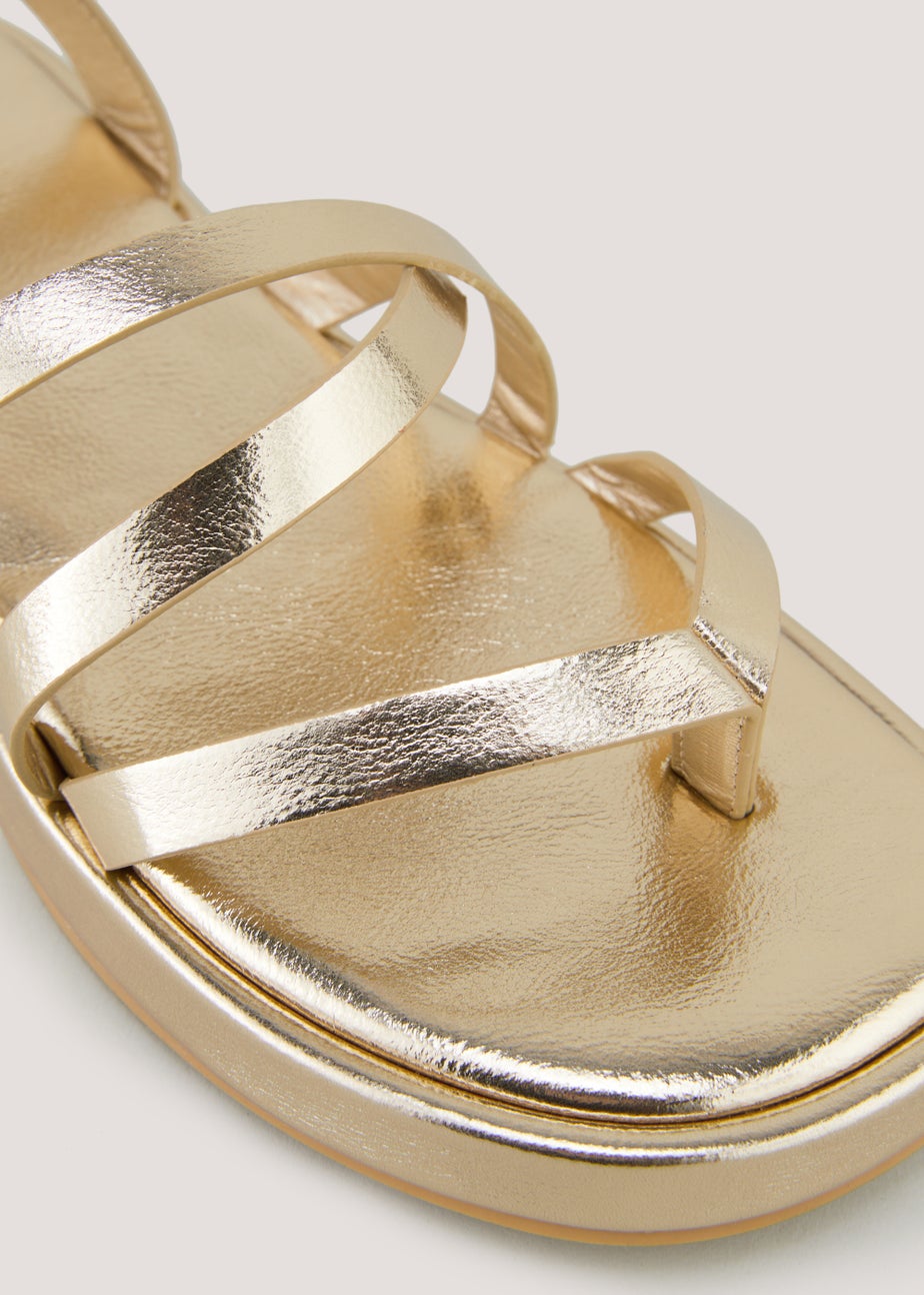 Gold Tie Up Sandals