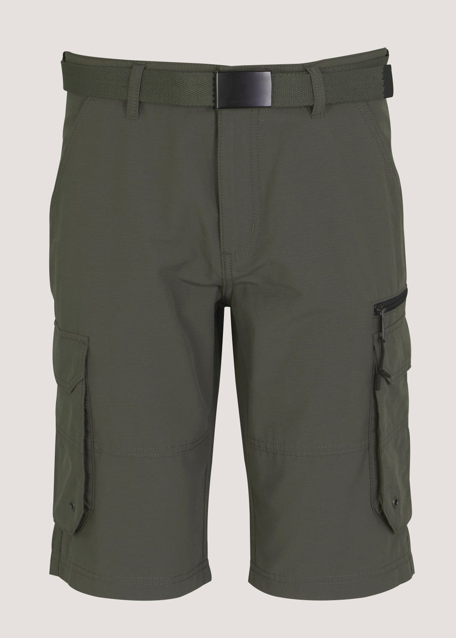 Lincoln Grey Belted Cargo Shorts