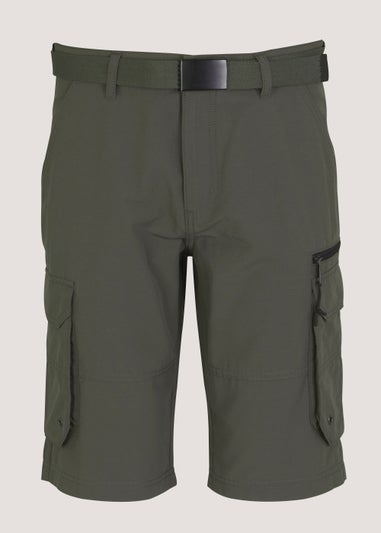 Lincoln Grey Belted Cargo Shorts