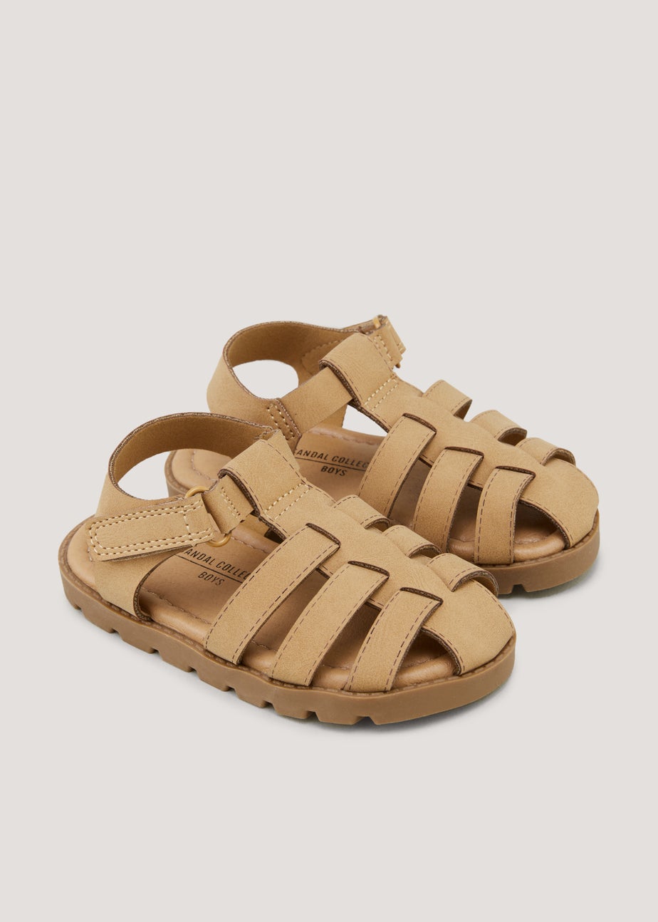 Boys Tan Caged Sandals (Younger 4-12)
