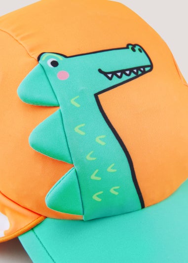 Boys Orange & Green Crocodile Keppi Sun Hat (6mths-6yrs)